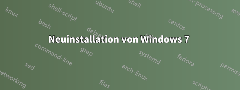 Neuinstallation von Windows 7