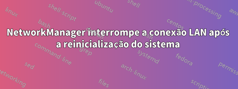 NetworkManager interrompe a conexão LAN após a reinicialização do sistema