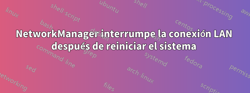 NetworkManager interrumpe la conexión LAN después de reiniciar el sistema