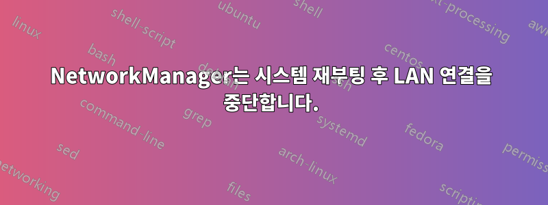 NetworkManager는 시스템 재부팅 후 LAN 연결을 중단합니다.