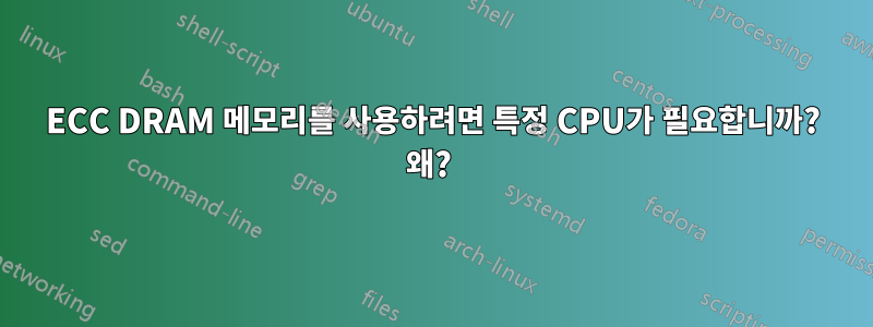 ECC DRAM 메모리를 사용하려면 특정 CPU가 필요합니까? 왜? 