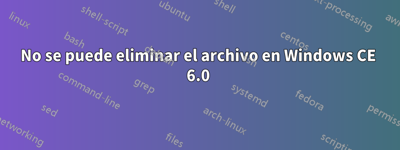 No se puede eliminar el archivo en Windows CE 6.0