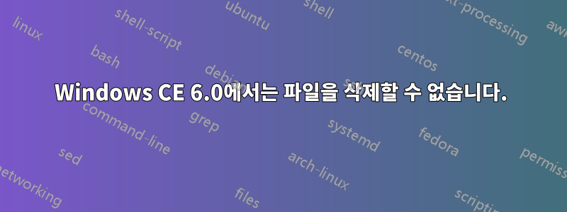 Windows CE 6.0에서는 파일을 삭제할 수 없습니다.