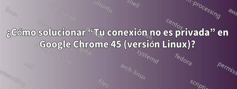 ¿Cómo solucionar “Tu conexión no es privada” en Google Chrome 45 (versión Linux)?