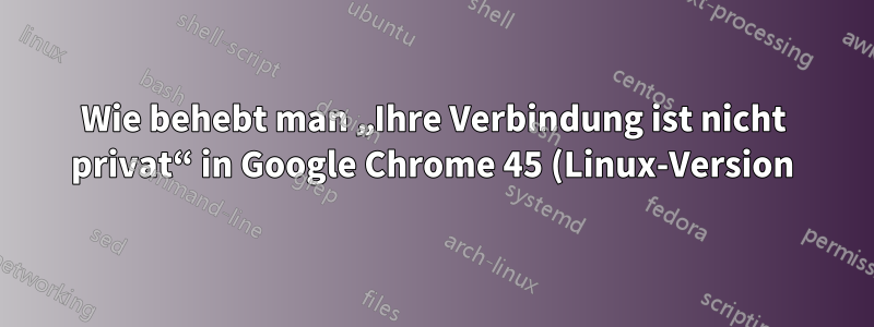 Wie behebt man „Ihre Verbindung ist nicht privat“ in Google Chrome 45 (Linux-Version)?