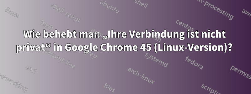 Wie behebt man „Ihre Verbindung ist nicht privat“ in Google Chrome 45 (Linux-Version)?