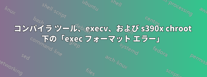 コンパイラ ツール、execv、および s390x chroot 下の「exec フォーマット エラー」