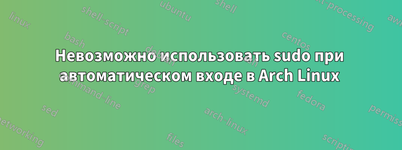 Невозможно использовать sudo при автоматическом входе в Arch Linux