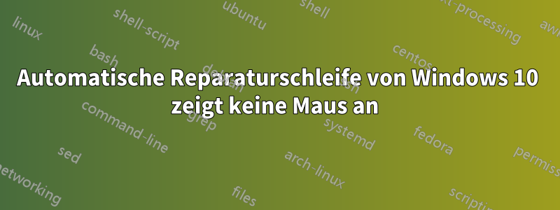 Automatische Reparaturschleife von Windows 10 zeigt keine Maus an 