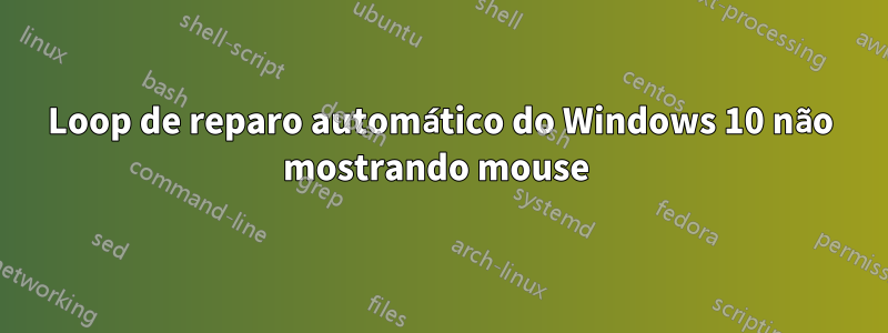 Loop de reparo automático do Windows 10 não mostrando mouse 