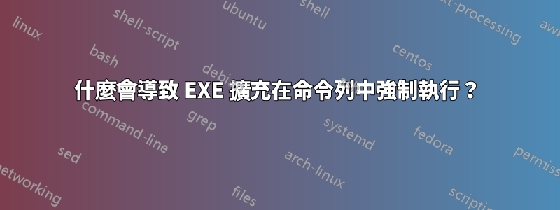 什麼會導致 EXE 擴充在命令列中強制執行？