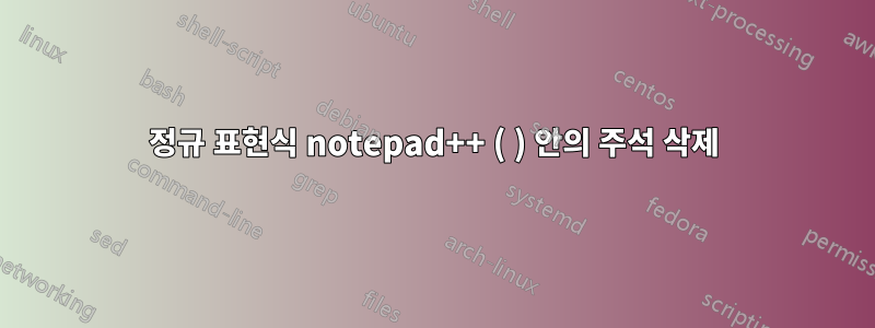 정규 표현식 notepad++ ( ) 안의 주석 삭제