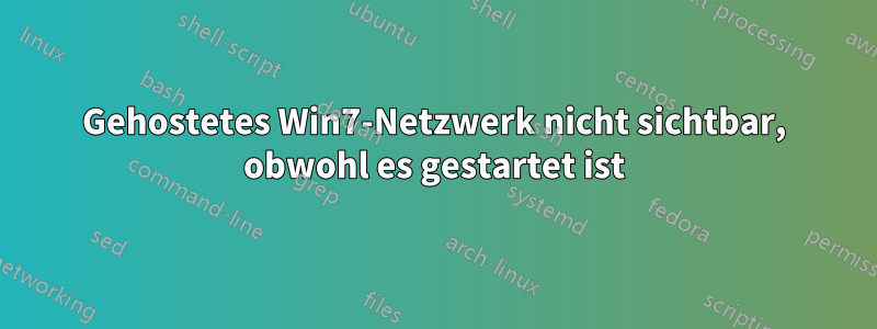 Gehostetes Win7-Netzwerk nicht sichtbar, obwohl es gestartet ist