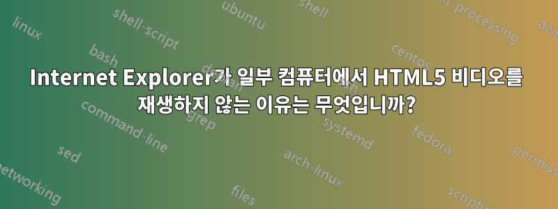 Internet Explorer가 일부 컴퓨터에서 HTML5 비디오를 재생하지 않는 이유는 무엇입니까?