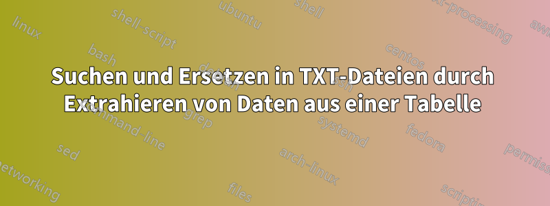 Suchen und Ersetzen in TXT-Dateien durch Extrahieren von Daten aus einer Tabelle