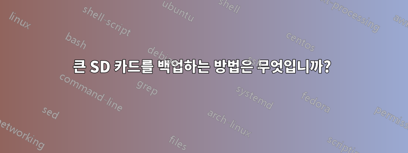 큰 SD 카드를 백업하는 방법은 무엇입니까?