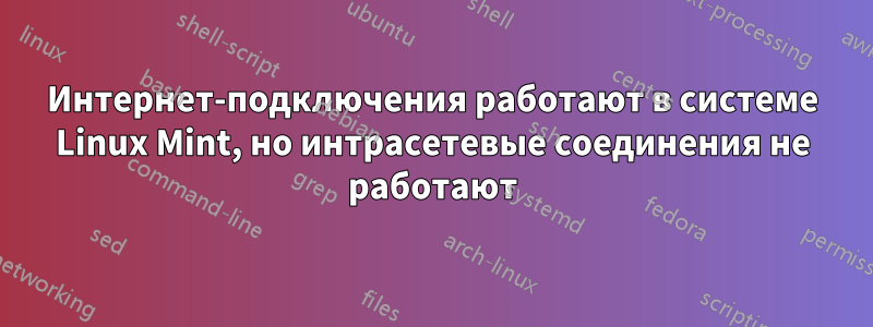 Интернет-подключения работают в системе Linux Mint, но интрасетевые соединения не работают