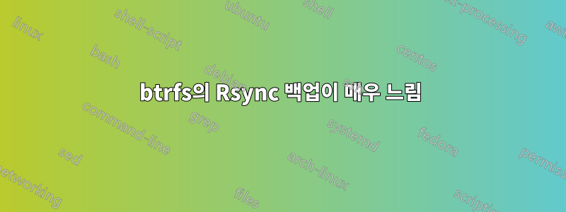 btrfs의 Rsync 백업이 매우 느림