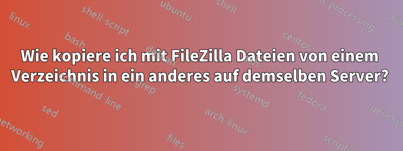 Wie kopiere ich mit FileZilla Dateien von einem Verzeichnis in ein anderes auf demselben Server?