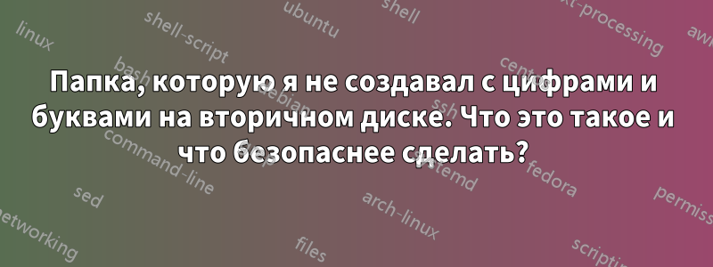 Папка, которую я не создавал с цифрами и буквами на вторичном диске. Что это такое и что безопаснее сделать?