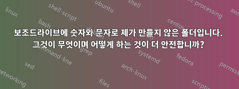 보조드라이브에 숫자와 문자로 제가 만들지 않은 폴더입니다. 그것이 무엇이며 어떻게 하는 것이 더 안전합니까?