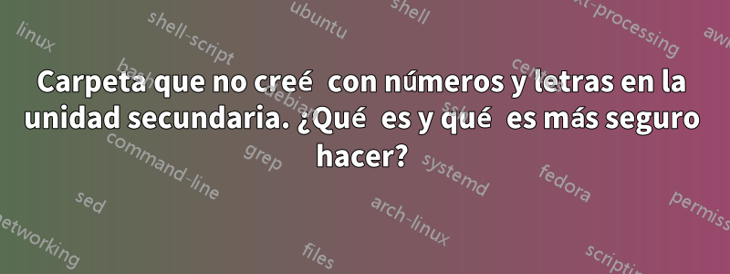 Carpeta que no creé con números y letras en la unidad secundaria. ¿Qué es y qué es más seguro hacer?