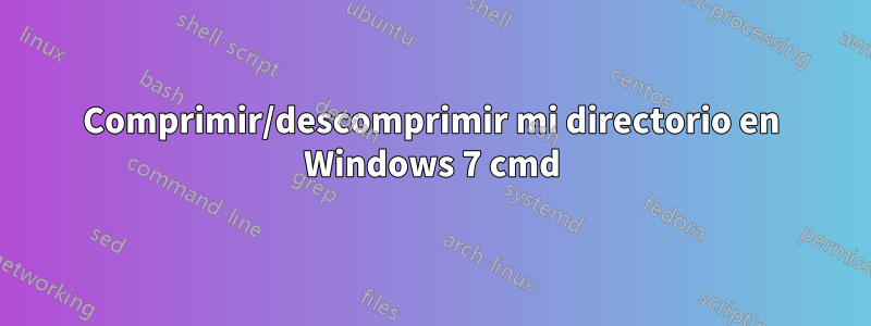 Comprimir/descomprimir mi directorio en Windows 7 cmd