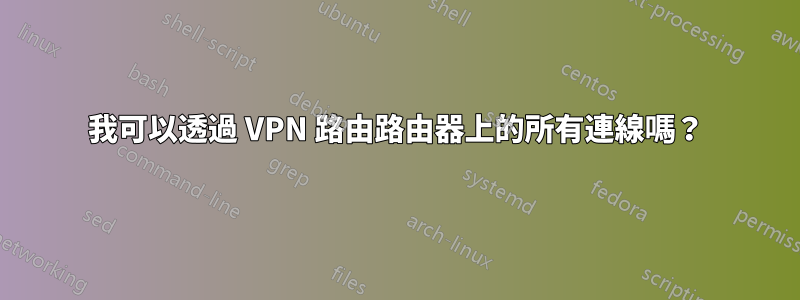 我可以透過 VPN 路由路由器上的所有連線嗎？