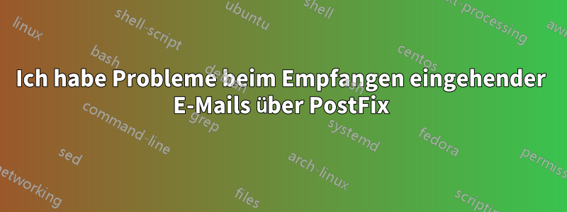 Ich habe Probleme beim Empfangen eingehender E-Mails über PostFix