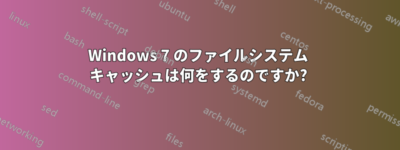 Windows 7 のファイルシステム キャッシュは何をするのですか?