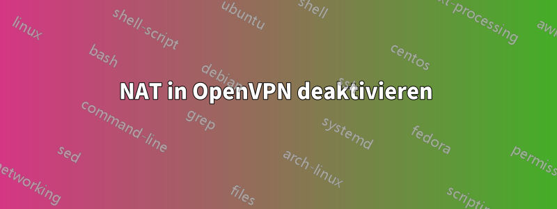 NAT in OpenVPN deaktivieren