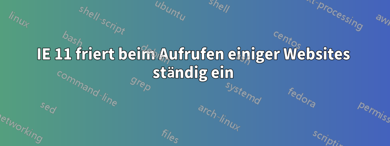 IE 11 friert beim Aufrufen einiger Websites ständig ein