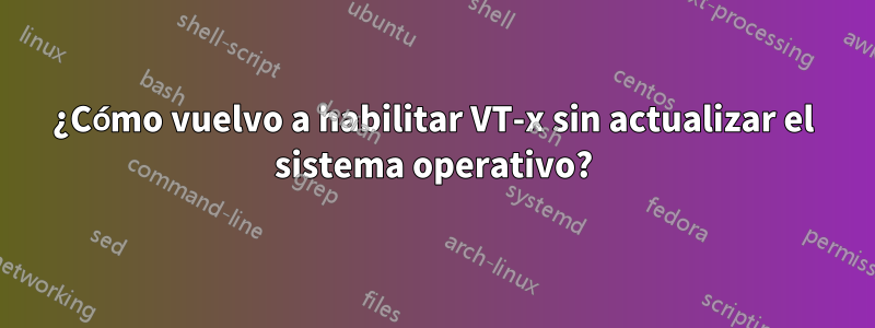 ¿Cómo vuelvo a habilitar VT-x sin actualizar el sistema operativo?