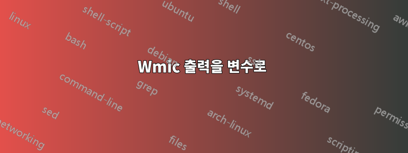 Wmic 출력을 변수로