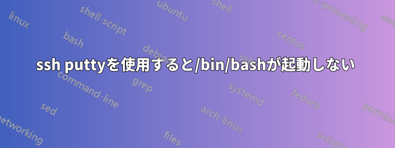 ssh puttyを使用すると/bin/bashが起動しない