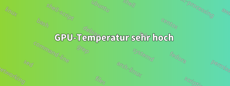 GPU-Temperatur sehr hoch