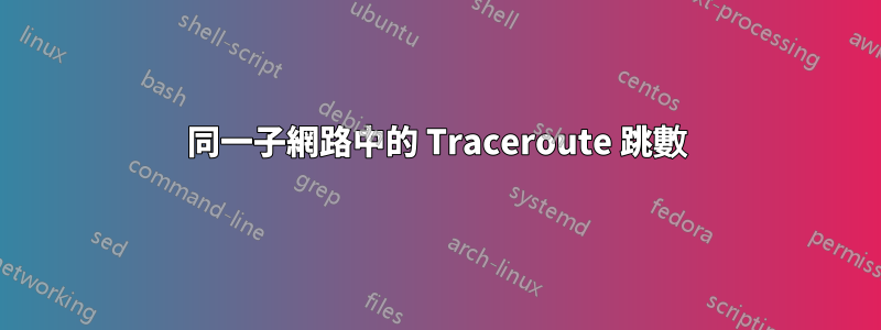 同一子網路中的 Traceroute 跳數