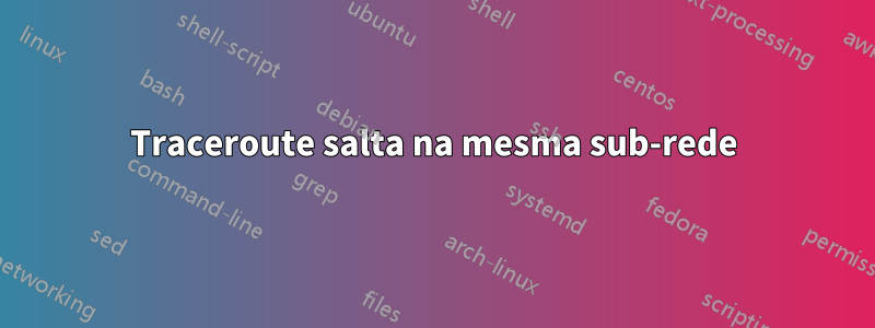 Traceroute salta na mesma sub-rede