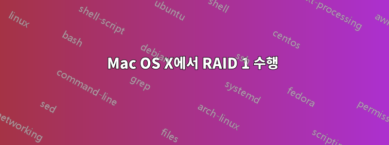 Mac OS X에서 RAID 1 수행