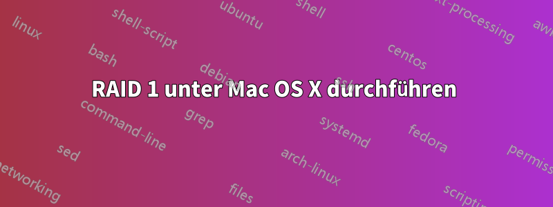 RAID 1 unter Mac OS X durchführen