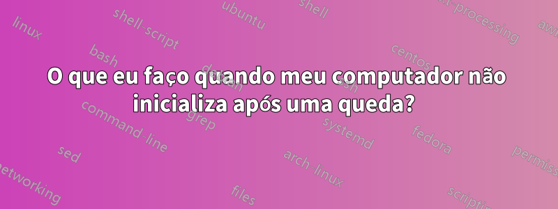 O que eu faço quando meu computador não inicializa após uma queda? 