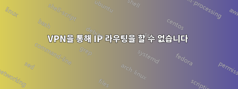 VPN을 통해 IP 라우팅을 할 수 없습니다