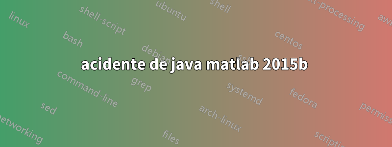 acidente de java matlab 2015b