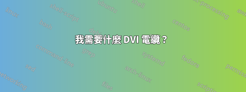 我需要什麼 DVI 電纜？