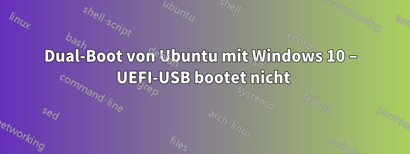 Dual-Boot von Ubuntu mit Windows 10 – UEFI-USB bootet nicht