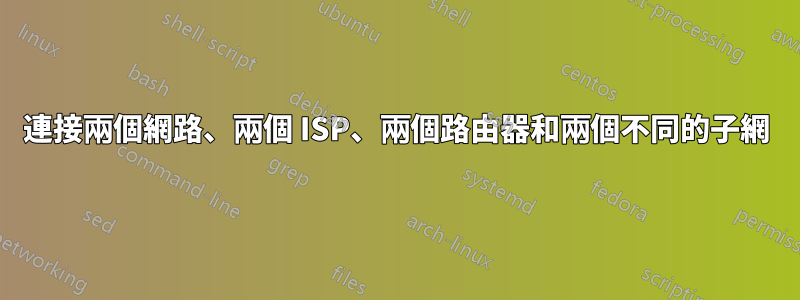 連接兩個網路、兩個 ISP、兩個路由器和兩個不同的子網