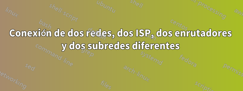 Conexión de dos redes, dos ISP, dos enrutadores y dos subredes diferentes