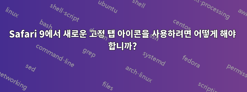 Safari 9에서 새로운 고정 탭 아이콘을 사용하려면 어떻게 해야 합니까?