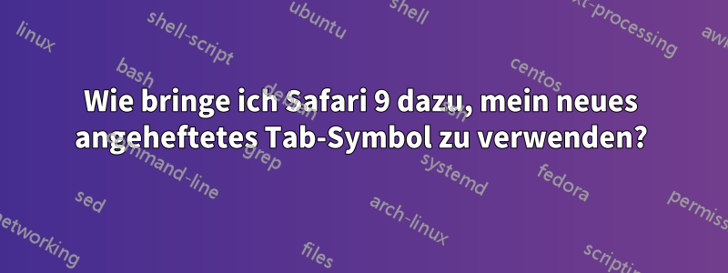 Wie bringe ich Safari 9 dazu, mein neues angeheftetes Tab-Symbol zu verwenden?