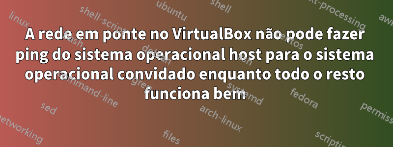 A rede em ponte no VirtualBox não pode fazer ping do sistema operacional host para o sistema operacional convidado enquanto todo o resto funciona bem